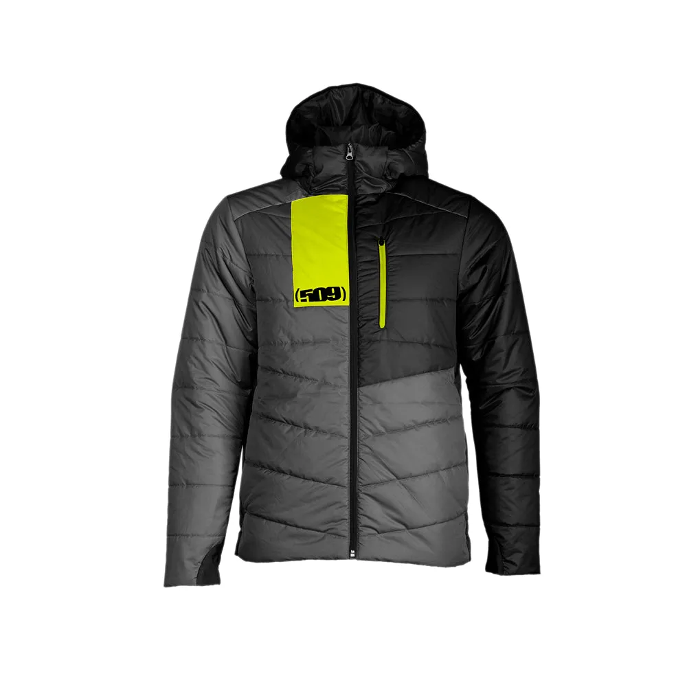 509  Gray Hi-Vis Syn Loft Insulated Hooded Jacket Windproof Breathable DWR