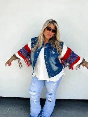 ALL AMERICAN FRINGE JEAN JACKET