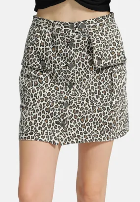 animal print mini skirt