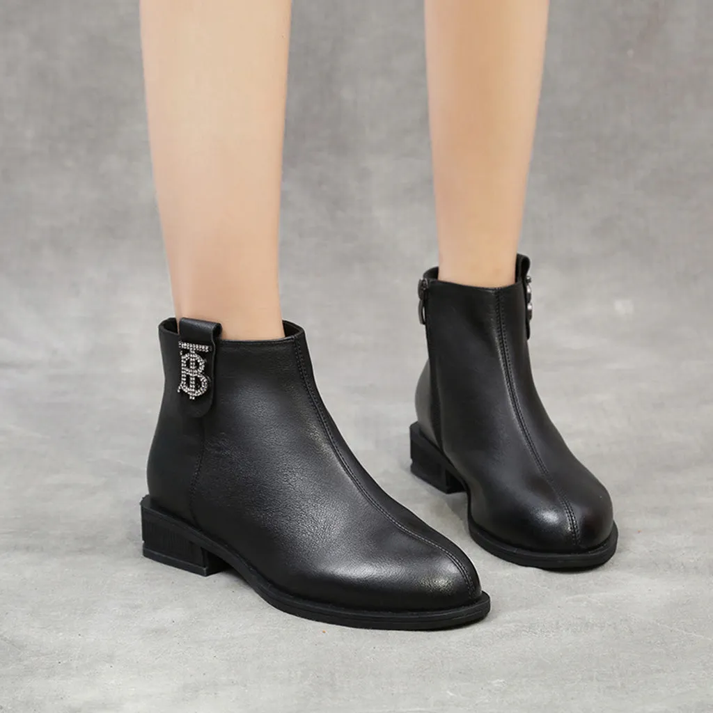 Autumn Winter Casual Wild Low-Heeled Women's Ankle Boots | Gift Shoes