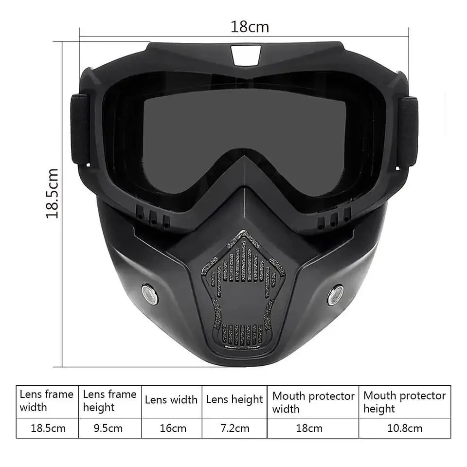 Bike Goggles Mask Anti Scratch UV Protective Face Mask