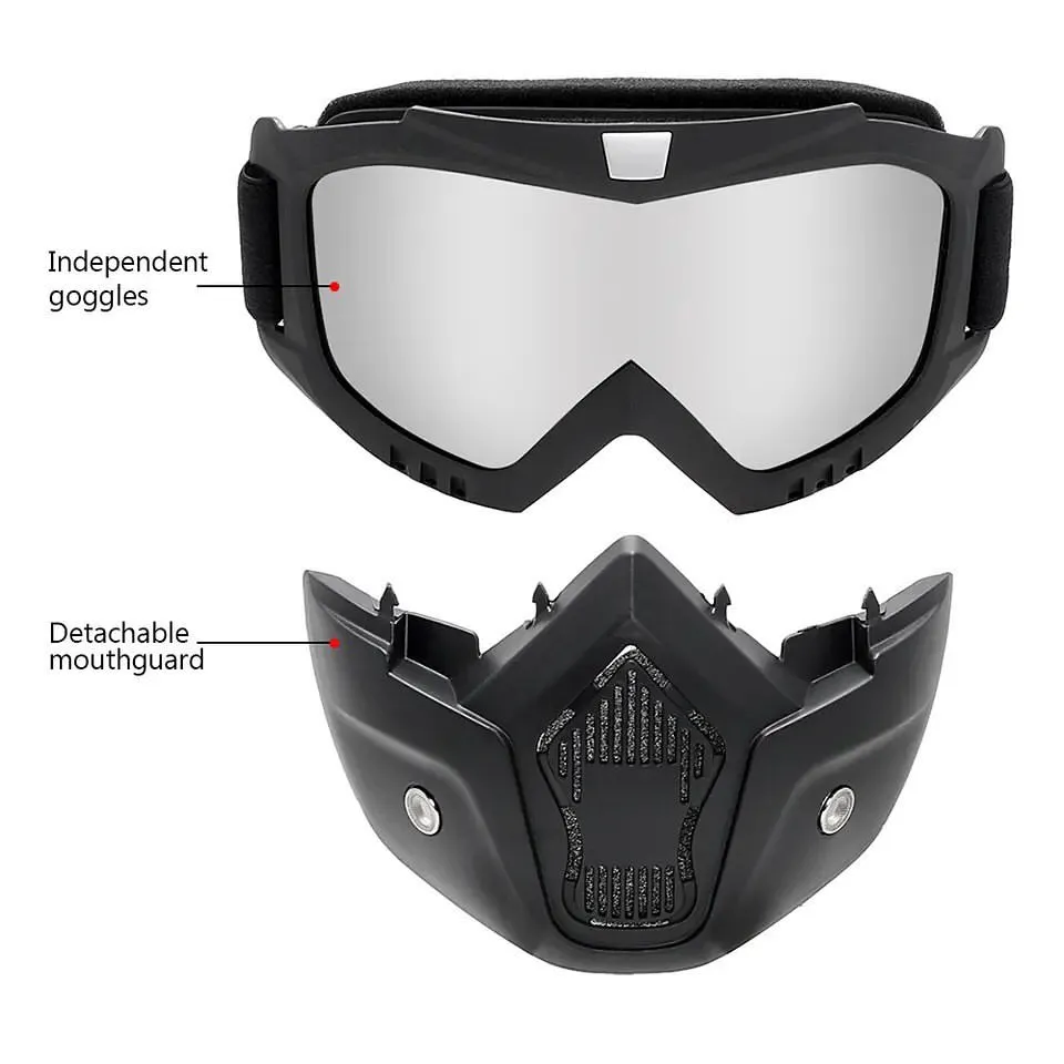 Bike Goggles Mask Anti Scratch UV Protective Face Mask