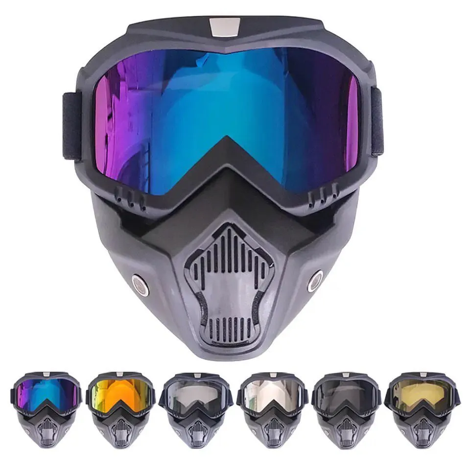 Bike Goggles Mask Anti Scratch UV Protective Face Mask