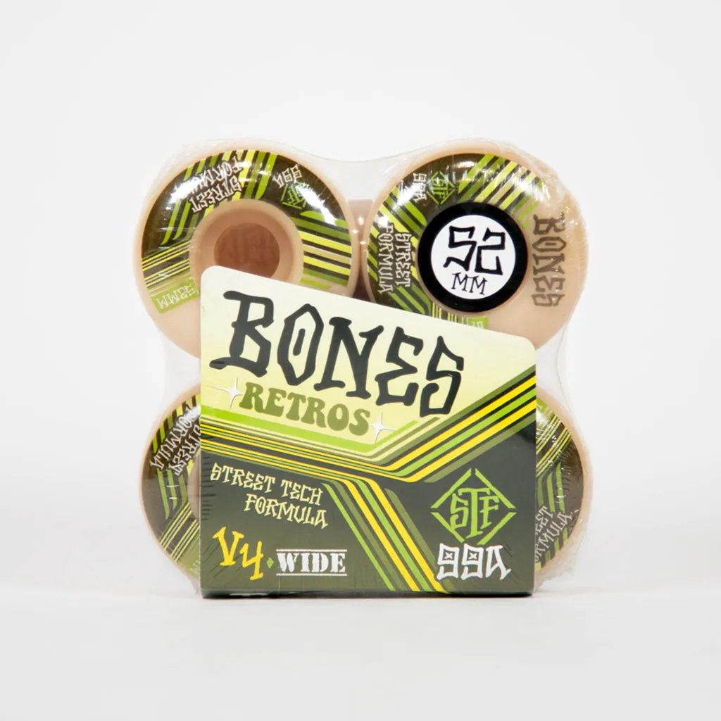 Bones - 52mm (99a) STF V4 Wide Retros Skateboard Wheels