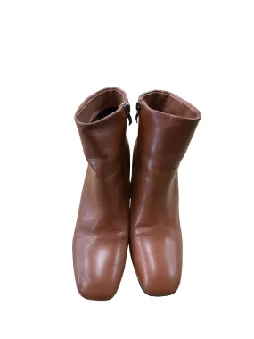 Boots Ankle Heels By Clothes Mentor In Brown, Size: 10