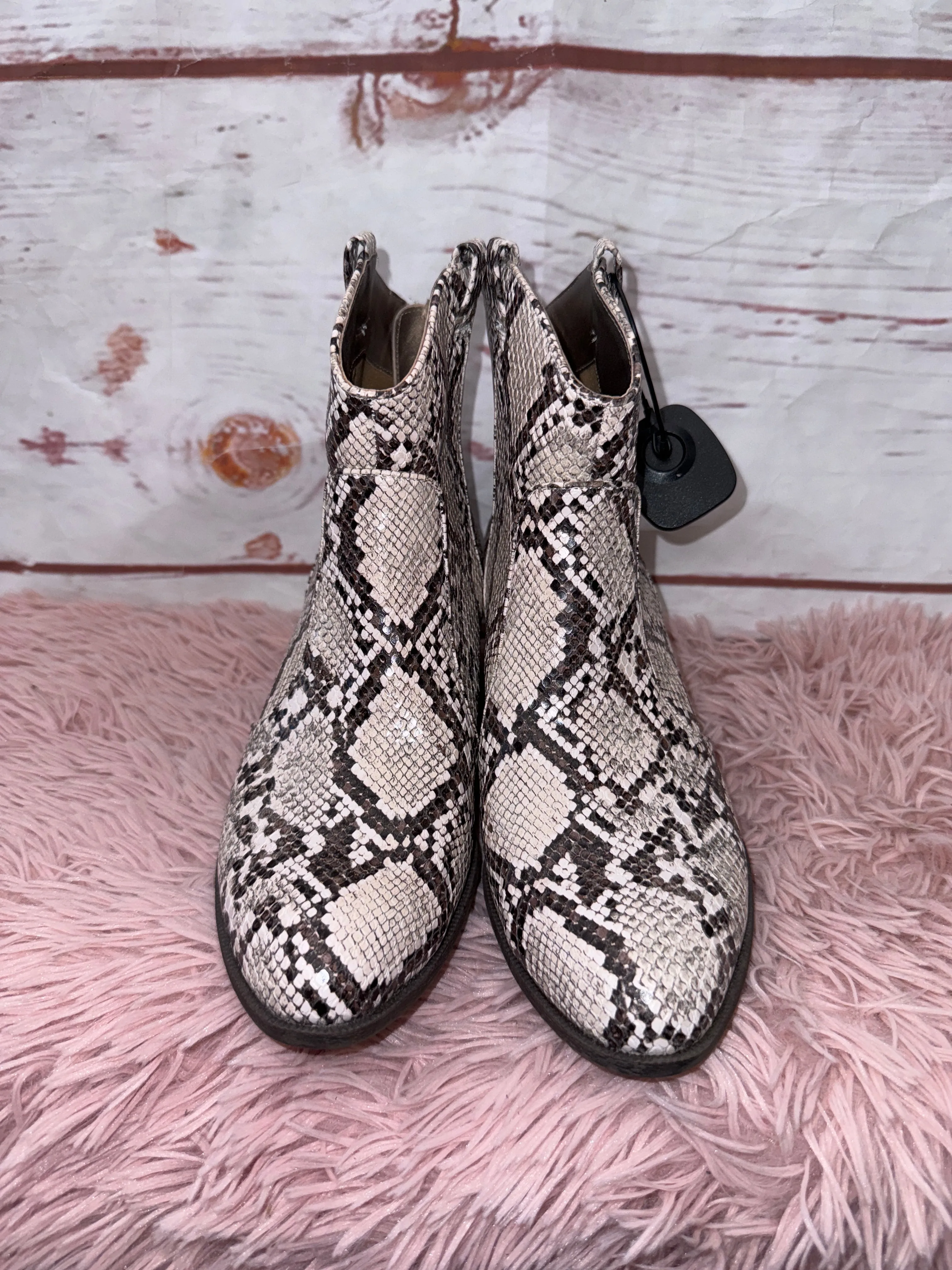 Boots Ankle Heels By Style And Company In Snakeskin Print, Size: 10