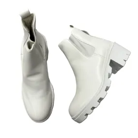 Boots Ankle Heels In White, Size: 8.5