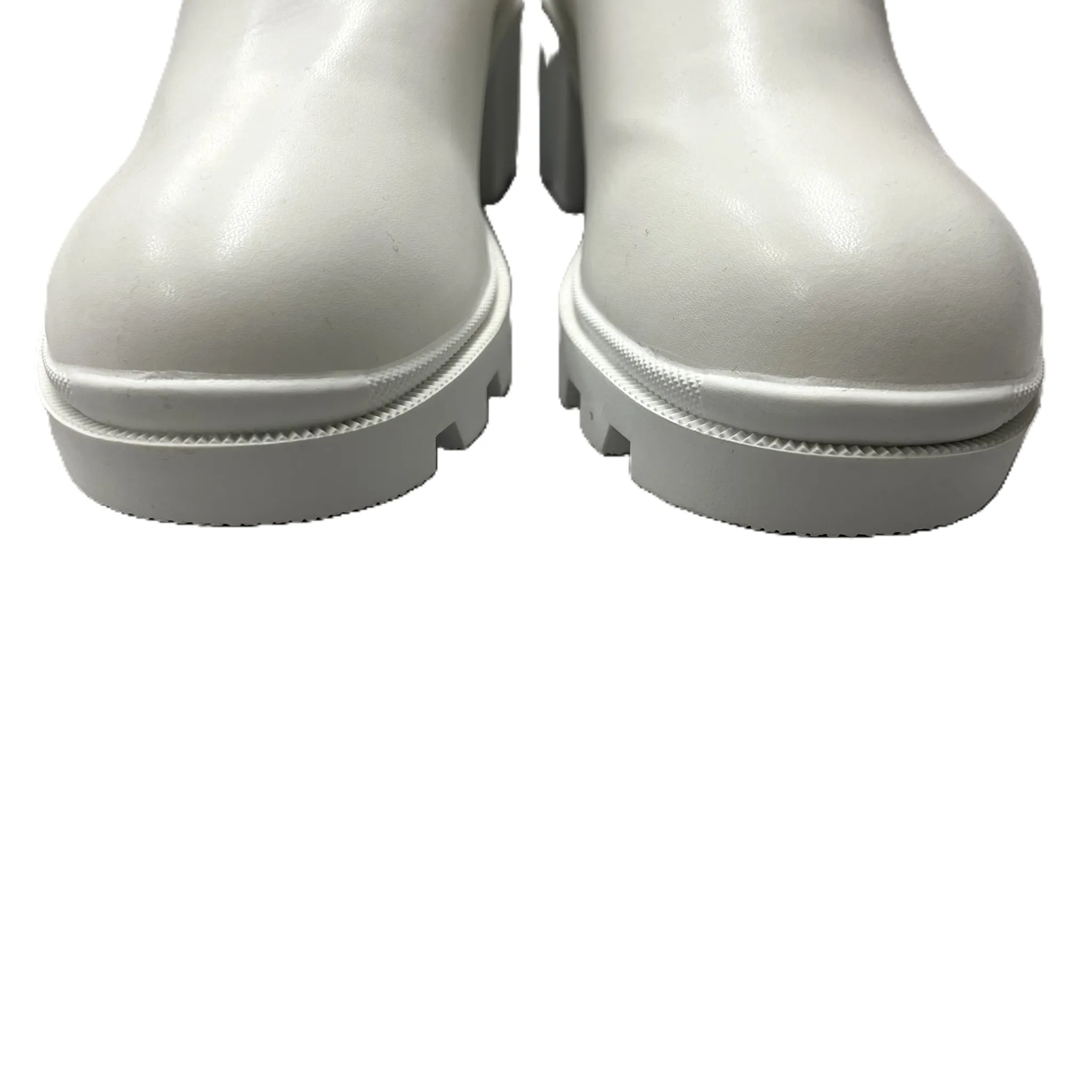 Boots Ankle Heels In White, Size: 8.5