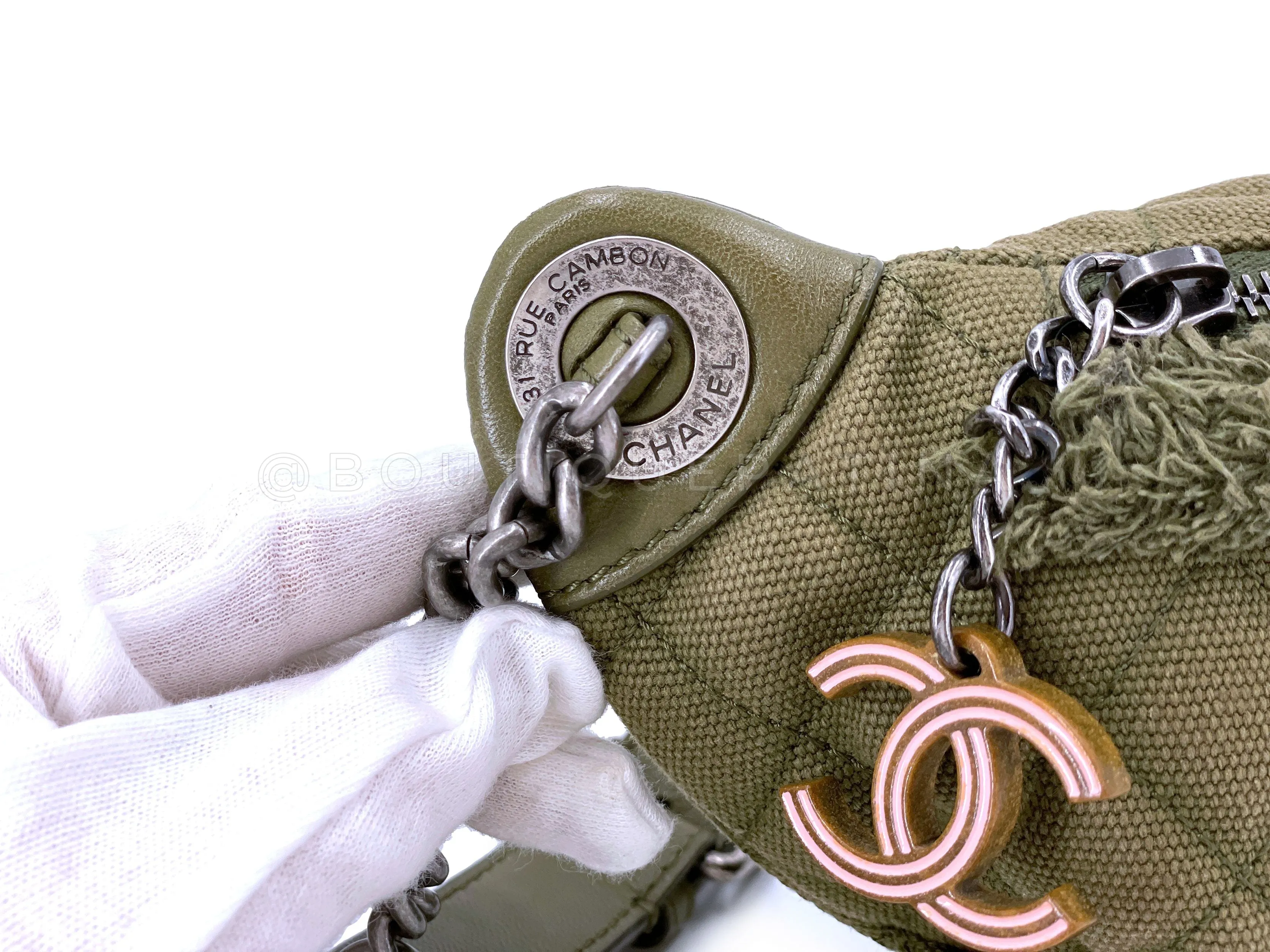 Chanel 17C Coco Cuba Khaki Banane Fanny Pack Belt Bag RHW