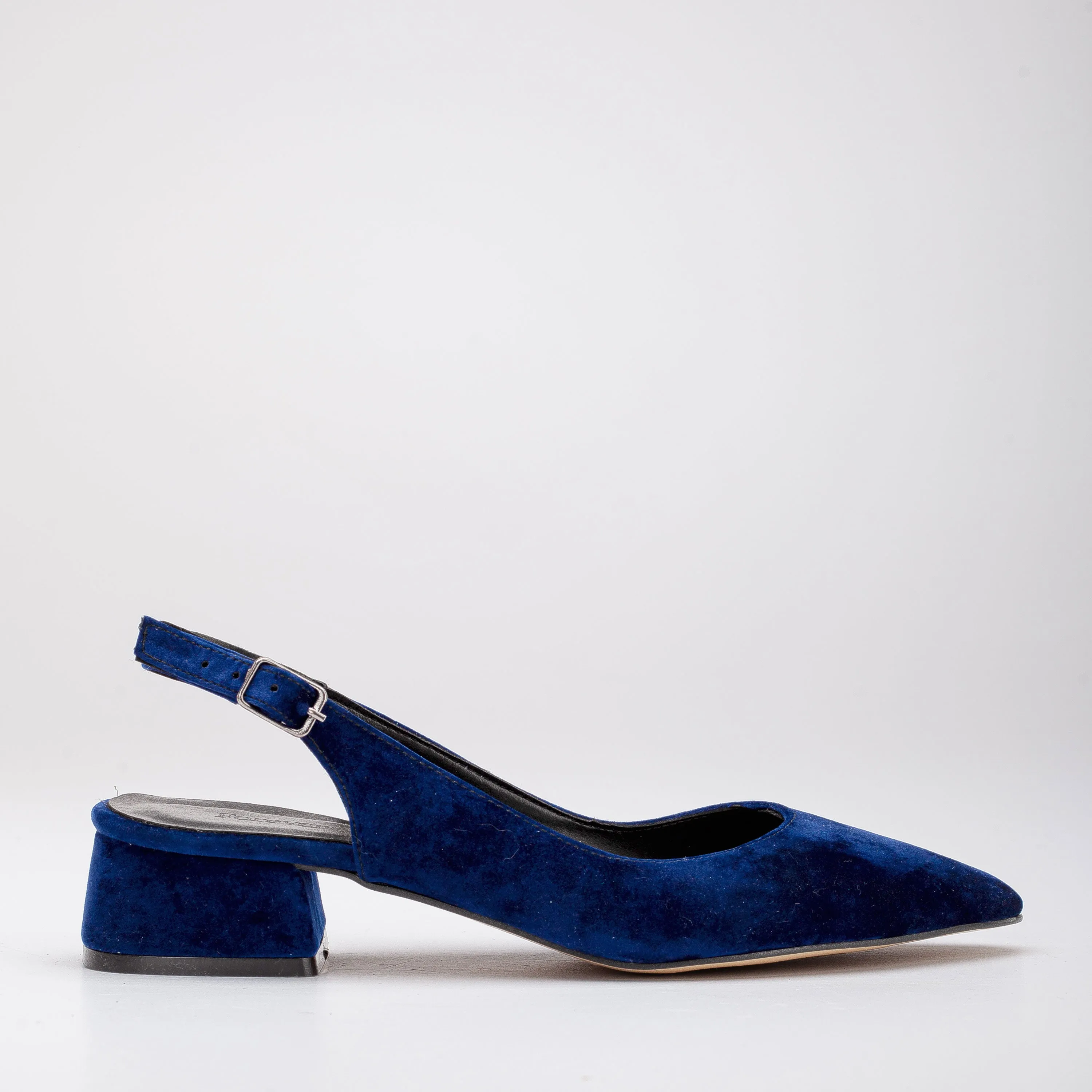 Emma - Blue Velvet Slingback Shoes