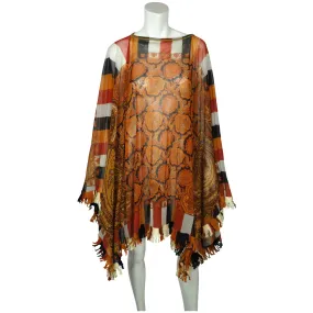 Jean Paul Gaultier Maille Femme Paisley Poncho Nylon Mesh One Size / Medium