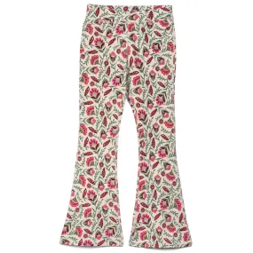 Kids Leggings: Organic Cotton Flared Yoga Pants: Folk Floral