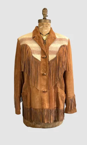 PIONEER WEAR 70s Suede Fringe Jacket • Med Large